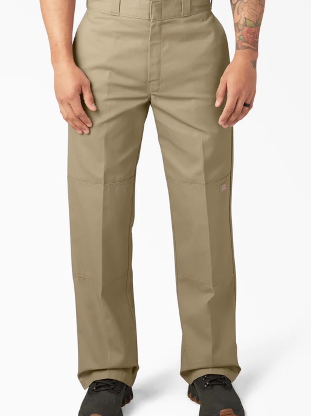 Dickies Khaki Work Pants, Loose Fit, Double Knee